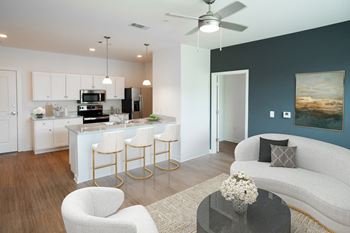 Living room with ceiling fan